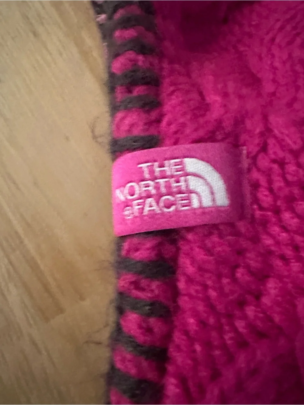 The North Face Girls Pink Cable Knit Earflap Peruvian Sherpa Beanie Hat Size M